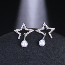 EMMAYA Trendy Style Pearl AAA Zircon Irregular Geometric Stud Earrings For Women Crystal Jewelry Wedding Party Gifts 2024 - buy cheap