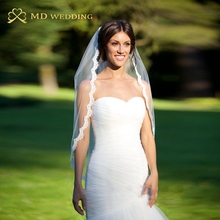 2015 Short Wedding Veil White/Ivory With Comb Lace Mantilla Bridal Veil Wedding Accessories Veu De Noiva MD4156 2024 - buy cheap