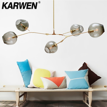 KARWEN Modern Pendant Lights Nordic Glass Pedant Lamps Molecular hanglamp Fixtures for Dining Room Kitchen Living Room 2024 - buy cheap