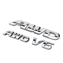 Chrome metal awd v6 tronco emblema marca logotipo estilo do carro remontagem adesivo 3d para toyota highlander honda crostour CR-V accord 2024 - compre barato