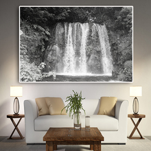 Black White Forest Waterfall Landscape Canvas Painting Posters and Prints Scandinavian Nordic Wall Art Picture for Living Room 2024 - buy cheap