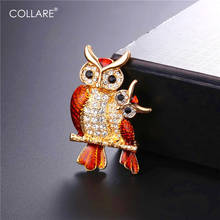 Collare Owl Brooches For Women Crystal Rhinestone Pin Brooch Gold/Silver Color Enamel Pin Men Jewelry B100 2024 - buy cheap