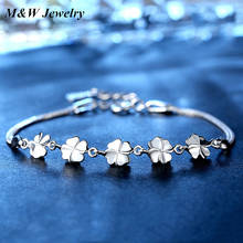 M&W JEWELRY Clover Bracelet Female 925 sterling silver Sweet Simple Personality Bracelet for Women Bracelet Jewelry 2024 - buy cheap