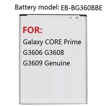 Батарея для Samsung Galaxy CORE Prime G3606 G3608 G3609 натуральная EB-BG360BBE EB-BG360CBE EB-BG360CBC 2000 ма-ч 2024 - купить недорого
