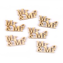 20Pcs Mr&Mrs Pattern Wooden Decoration DIY Accessories For Handmade Home Wood Slices Craft Scrapbook Embellishment 20x35mm M1944 2024 - buy cheap