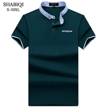 Shabiqi nova marca camisa polo masculina algodão moda modelos de bolso camisa polo verão manga curta camisas casuais 6xl 7xl 8xl 9xl 10xl 2024 - compre barato