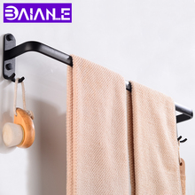 Suporte de toalha com ganchos, de alumínio, para banheiro, rack de toalha, para guardar roupas 2024 - compre barato