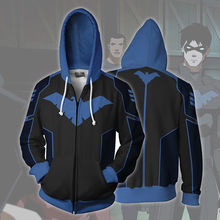 Sudadera con capucha para disfraz de Nightwing, estampado 3D Unisex, moda con cremallera, chaqueta con capucha informal de otoño 2024 - compra barato