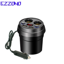 Adaptador de tomada usb dc 12v 24v para carro, carregador de celular com visor led de voltagem para acendedor de cigarro 2024 - compre barato