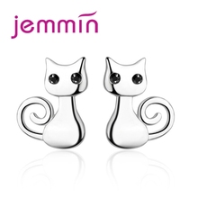 Venda quente moda requintado jóias acessórios linda 925 sterling silver cat brincos brincos para meninas femininas 2024 - compre barato