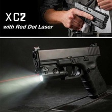 Ультра лазерный фонарик XC2 компактный пистолет комбинированный красный точечный Лазер тактический светодиодный мини белый свет 200 люмен страйкбол F 2024 - купить недорого