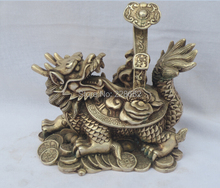 Collectible Decorated Old Handwork Tibet Silver Carved Lucky Money Dragon Turtle Statue/ Feng Shui Dragon Sculpture 2024 - buy cheap