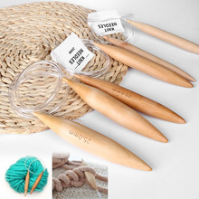 1PC 15/20/25mm Crochet Hooks Circular Bamboo Thick Knitting Needles Double Pointed Yarn Dyed Sewing Tools Knitting Accessories 2024 - buy cheap