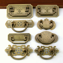 Puxador de gaveta armário retro, puxador vintage de gavetas para armários de cozinha e maçanetas verde de bronze 2024 - compre barato