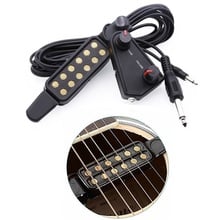 Guitar Accessories 12 hole Acoustic Guitar Acoustic Hole Pickup Magnetic Transducer with Tone Volume Controller Audio Cable 2024 - buy cheap