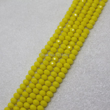 Mini. order is $7! 5x6mm Faceted Yellow Glass Round Loose Beads 15'' 2024 - buy cheap