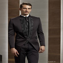 Special Embroidered Stand Collar Men Suits Groomsman Suits For Wedding Men's Formal Prom Tuxedos (Jacket+Pants+Vest+Tie) 2024 - buy cheap