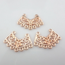20pcs Alloy Rose Gold Necklace Connectors Bails Flower Charms Pendants 27x18mm Jewelry Findings 2024 - buy cheap