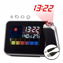 Projector Clock LCD Digital Alarm Clock With Weather Station Electronic Table Watch Nixie Desk Alarm Clock With Time Projection 2024 - buy cheap