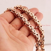 7-40 inch 8mm 316L Stainless Steel Rose Gold Men's Byzantine Cool Chain Necklace   Jewellery 2024 - buy cheap