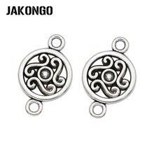 JAKONGO Antique Silver Plated Flower Connectors For Making Bracelet Jewelry Findings DIY Handmade Accessories 19*12mm 20pcs 2024 - buy cheap