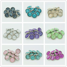 Hot sale NS5007 Mixed 10pcs 12mm Colorful Glitter Faceted Beauty snap buttons fit DIY snap bracelet Jewelry wholesale 2024 - buy cheap