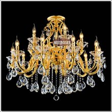 De lujo de oro lámpara de iluminación Lustre de cristal lámpara Vintage lampadari de suspensión de luz con 100% k9 de cristal 2024 - compra barato
