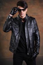 Free shipping.Brand quality M65 cowhide jacket,men's classic genuine leather coat.black slim hunting leather clothes. 2024 - buy cheap