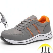 Safety Shoes Men's Steel Toe Cap Anti-smashing Puncture Proof Summer Women Light Breathable Wear-resistant Anti-slip Work Shoes 2024 - buy cheap