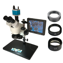 HD 16MP 1080P HDMI USB Digital Video microscope camera +3.5X 7X 45X 90X Trinocular stereo microscope +8" LCD Display monitor 2024 - buy cheap