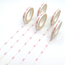Cinta adhesiva de color rosa para decoración, cinta adhesiva delgada con patrón de tijeras, 10m X 8mm, 1 Uds. De color rosa 2024 - compra barato