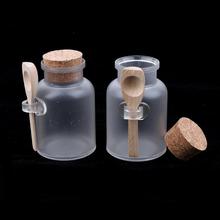 NEW 200ml Plastic Empty Bath Salt Bottle Cream Powder Jar Container with Cork Spoon 2024 - buy cheap