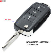 Keyecu Remote Key Fob 315MHz ID48 chip for Volkswagen 2011 2012 2013 2014 2015 2016 GT*I for Je*tta Eos Golf FCC:NBG010180T 2024 - buy cheap