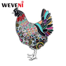 WEVENI-broches de gallina y pollo coloridos, de aleación esmaltada, para ropa, bufanda, Pin, joyería divertida de moda para mujeres y niñas, adornos de regalo 2024 - compra barato