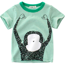 Футболки для мальчиков Симпатичные Fun Мультфильм Дизайн топы для девочек 2018 г. летняя детская одежда из 100% хлопка Детская футболка с короткими рукавами детские футболки рубашка 2024 - купить недорого