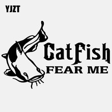 YJZT 16CM*9.9CM Catfish Fear Me Vinyl Decal Window Car Sticker Cat Fish Fishing Sticker Black/Silver C24-0408 2024 - buy cheap
