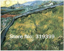 Pintura al óleo de lona de lino, campo de trigo de primavera al amanecer de Vincent Van Gogh,100% hecho a mano, envío gratis por DHL, calidad de museo 2024 - compra barato
