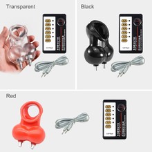 Male Electric Shock Chastity Cage Cock Rings Scrotum Ring Electro Shock Sex Ball Stretcher Medical Themed Sex Toys Kits 2024 - buy cheap