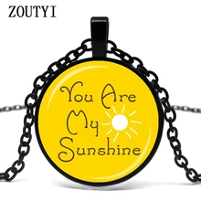 2018/ You are my SUNSHINE PENDANT Sunny Yellow and White Sunshine Necklace Happy Glass Pendant Necklace. 2024 - buy cheap