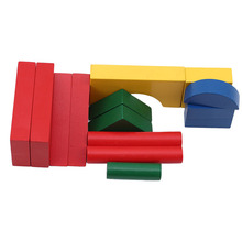 Blocos de cubos de madeira coloridos montessori, populares, bloco de montagem brilhante, aprendizagem precoce educacional, brinquedos para crianças 2024 - compre barato