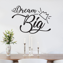 Dream Big diseño de letras, pegatinas de pared para cuarto de niños, decoración artística para el hogar, pegatinas de vinilo, murales para salón L442 2024 - compra barato