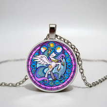 Cartoon My Little Horse Baoli Poni Series Necklace Cute Magic Rainbow Horse Glass Gem Pendant Necklace Girl Birthday Gift 2024 - buy cheap