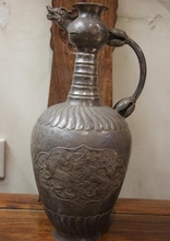 14 Vintage Handmade engraved Pure Silver Beast Kylin Dragon Vase Wine Flagon Pot 2024 - buy cheap