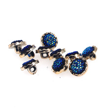 SHINE 20PCs Plastic Sewing Buttons Scrapbooking Round Blue Buff Shank Beads 13mm Dia. Costura Botones Decorate bottoni botoes 2024 - buy cheap