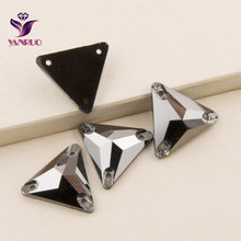 Yanruo jet hematita 3270 triângulo costura cristal de vidro strass costura em cristais para roupas cristais strass strass 2024 - compre barato