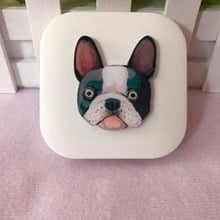 LIUSVENTINA DIY Acrylic Cute Pet Dog Bulldog Contact Lens Case With Mirror Box Container for Contact Lens Gift for Lover 2024 - buy cheap