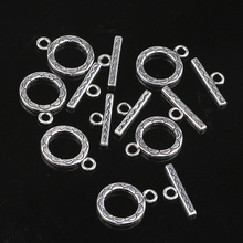 100Set/lot Antique Silver Flower Round Toggle Clasps Diy For Bracelet & Necklace Making 2024 - buy cheap