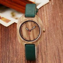 Senhoras relógio de madeira feminino pulseira relógios de pulso caso de madeira pulseira de couro retro feminino pequeno relógio de pulso reloj de mujer de mader 2024 - compre barato