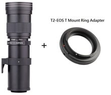 Lightdow 420-800mm F/8.3-16 Super Telephoto Manual Zoom Lens +T2 Mount Ring Adapter for Canon EOS DSLR Camera EF EF-S Mount Lens 2024 - buy cheap