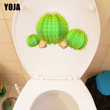 YOJA 24.1*15.8CM Cactus Prickly Pear Plant Fresh Toilet Seat Stickers Home Room Wall Decoration T1-1001 2024 - buy cheap